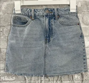 PacSun Light Blue Frayed Hem Mini Skirt thumbnail 1