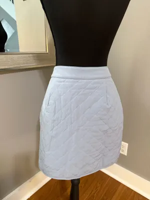 Athleta Apres ski athletic quilted mini skirt light blue zip front size 10. thumbnail 8