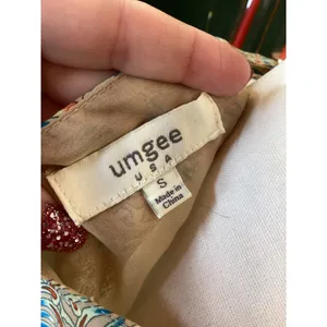 Umgee Paisley Shift Dress Sz Small Blue Orange Ladder‎ Shoulder thumbnail 5