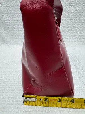 The Sak red leather shoulder bag zip closure, detachable strap interior pockets thumbnail 10