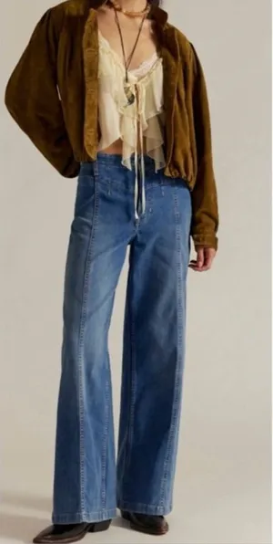 NWT Free People We The Free Libre Wide-Leg Jeans - blue goodie goodie - 32 thumbnail 1