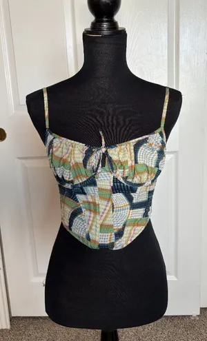 Out From Under (Urban Outfitters) patchwork corset crop top size S thumbnail 1