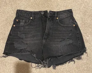Garage Black Distressed Denim Jean Shorts thumbnail 1
