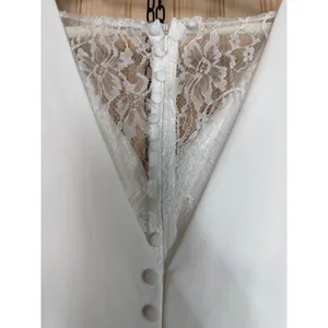 NWT Lulus Long-Lasting Love Ivory Lace V-Neck Mermaid Dress Wedding Bride Size M thumbnail 9