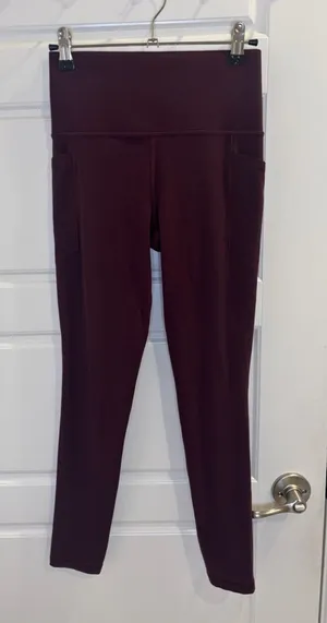 Athleta Salutation Stash Pocket Leggings Burgundy High Rise XS thumbnail 1