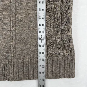 Pendleton Womens Brown 100% Merino Wool‎ Full Zip Cable Knit Cardigan Sweater M thumbnail 3