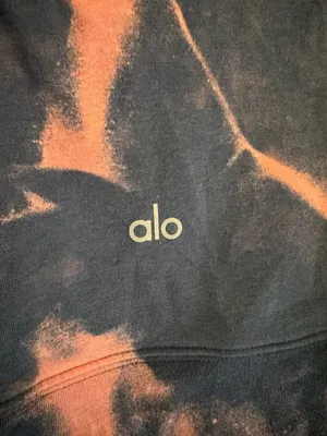 Alo Yoga Cropped Sweatshirt Size XS with CUSTOM Bleach Tie Dye Pullover thumbnail 6