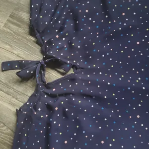 Lauren Conrad sheer top size medium, colors are navy blue, yellow, pin… thumbnail 3