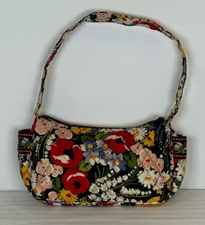 Vera Bradley ‘Poppy Fields’ Shoulder Bag Vibrant Floral Design Quilted Cotton thumbnail 1