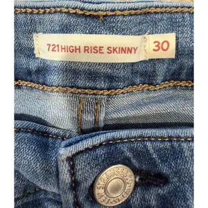 Levi’s 721 Jeans Womens Adult Size 30 Blue Denim Skinny High Rise Stretch thumbnail 5