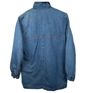 Vintage 220‎ Hickory Western Southwestern Aztec Denim Jacket Faux Leather Trim thumbnail 3