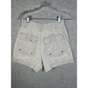 Vintage Abercrombie & Fitch Size 4‎ Cotton Womens Shorts High Waist Beige Mini thumbnail 13