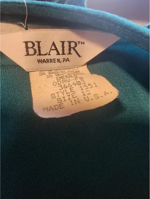 Vintage 80's Blair Emerald Green Velvet Dress with Belt Size 12 thumbnail 6