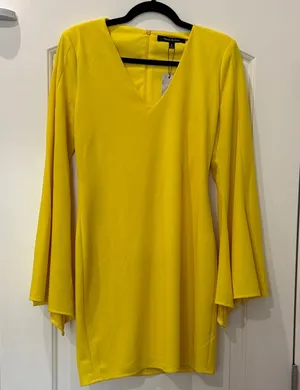 Strut & Bolt Yellow V-Neck Mini Dress thumbnail 2
