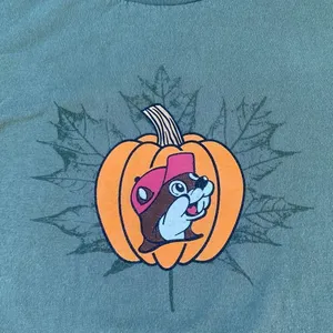 Buc-ee’s Fall Pumpkin Beaver T-Shirt Olive Green Size Large thumbnail 4