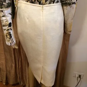 Le Suit Pale Yellow City Blooms Jacquard Skirt-NWT thumbnail 2
