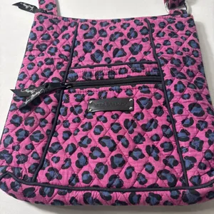 Vera Bradley Purple Cheetah Print Hipster Quilted‎ Shoulder Crossbody Bag thumbnail 2