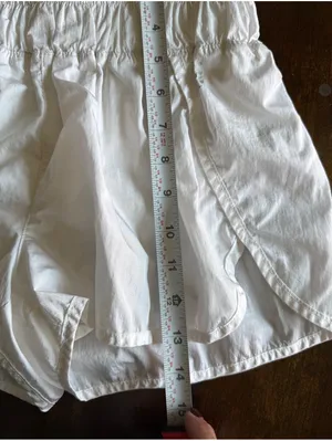 Free People White High Waist Smocked Shorts thumbnail 9