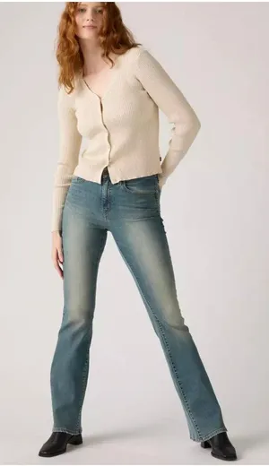New Levi's 28x32 726 High Rise Flare Women's Jeans Space Odyssey - Medium Wash thumbnail 1