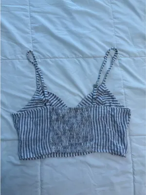 Target Nautical blue and white crop top thumbnail 2