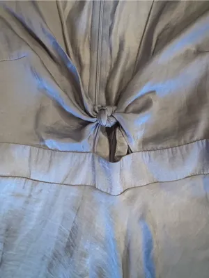 Petal & Pup Amanda High-Low Satin Tie-Front Dress - Dusty Blue Size 8 EUC thumbnail 4