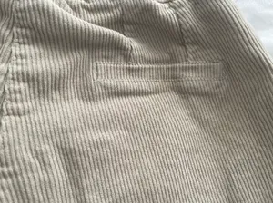 Corduroy Beige Ivory Bootcut Pants, one size thumbnail 7