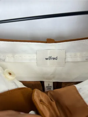 Aritzia Wilfred The Effortless Pant Cropped Caramel Brown Pleated Pants Size 2l thumbnail 5