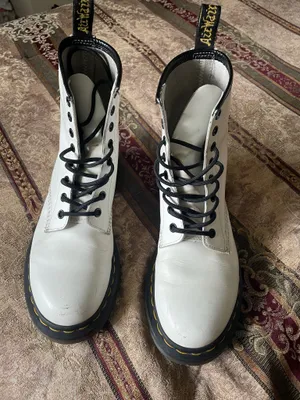 Dr. Martens White Combat Boots with Black Laces  thumbnail 4
