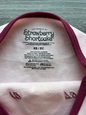 The World of Strawberry Shortcake Pink Long Sleeve Tee 1979 100% Cotton XS thumbnail 2