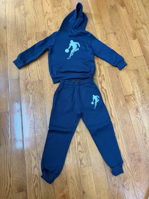 Boys Navy Blue Pants and Hoodie Jacket thumbnail 1