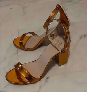 Yoki Women's Metallic Copper Ankle-Strap Heels thumbnail 2