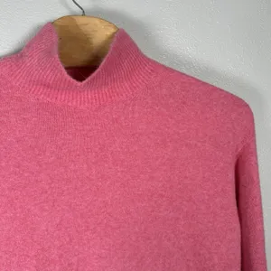 J Crew Sweater‎ Womens Large Barbie Pink Knit Extra Soft Yarn Mock Neck Pullover thumbnail 2