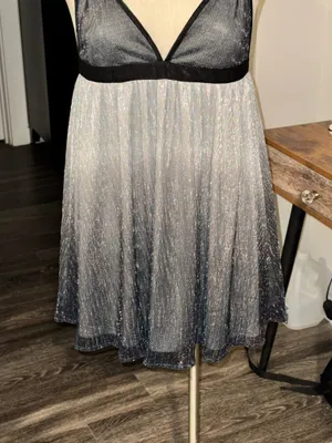 Show Me Your Mumu Metallic Ombre Eva Mini Dress Black Silver thumbnail 5