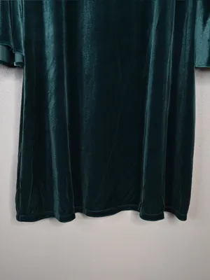 MSK Women's M Dark Green Velvet Bell Sleeve Lined Shift Dress thumbnail 8
