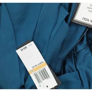 City Studios Juniors Draped Sleeveless Satin Fit Flare Dress Teal Blue Green 7/8 thumbnail 3