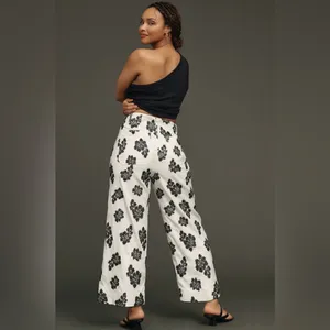 Anthropologie Maeve The Colette Wide-Leg Embroidered Pants thumbnail 3
