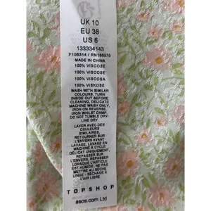 Topshop Floral Satin Ruched Bust Maxi Dress Green Pink Size 6 thumbnail 8
