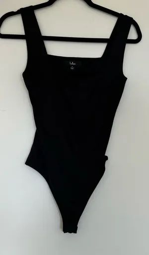 Lulus Black Open Back Cut Out One‎ Piece Bodysuit Size Small thumbnail 1