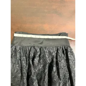 Black Lace Layered Peplum Midi Skirt Whimsygoth Gothic Romance XS thumbnail 4