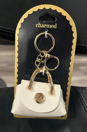 White Mini Purse Keychain thumbnail 1