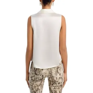 NWT L'AGENCE Colter Silk Cowl Neck‎ Ivory Blouse / Sleeveless Shirt - XS $335 thumbnail 3