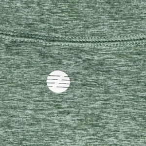 Z by Zella Womens‎ Medium Green Heathered Cropped Mock Neck Pullover Long Sleeve thumbnail 3