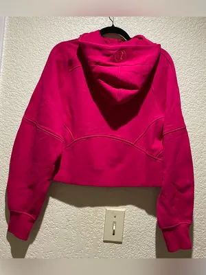 Lululemon NWT Scuba Oversized Half Zip Hoodie Jacket Hot Pink Silver Hardware XS thumbnail 2