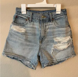 American Eagle Denim Shorts Distressed Size 00 thumbnail 1
