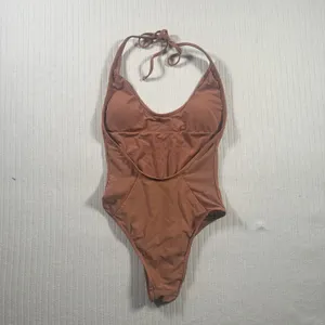 Aerie One Piece Swimsuit Small Brown Halter Scoop Neck Backless Bathing Suit thumbnail 4