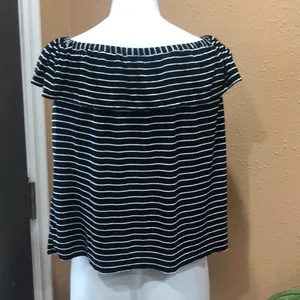Max studio striped off the shoulder top thumbnail 3
