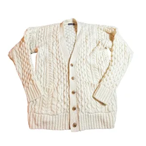 Brandy Melville Cardigan Sweater Fisherman One Size Cream Wool Blend Cable Knit thumbnail 1