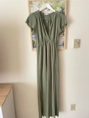 Baltic Born Athena Pleated Maxi Dress Sage Green Large thumbnail 2