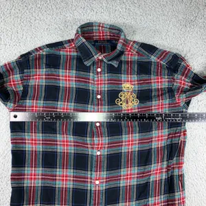 Polo Ralph Lauren Brushed Twill Ballet Sleep Shirt Women Small Plaid Crest‎ Logo thumbnail 4