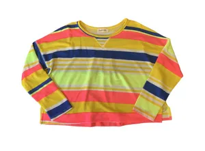 Peach Love California Top Small Bright Multi Color Stripes thumbnail 1